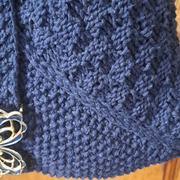 Hand Crafted Knit Three Triangle Cotton Bag Purse Tote Hobo - Picture 9 of 14